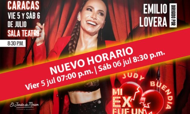 La reconocida cantante y actriz venezolana Judy Buendia llega con “Mi ex fue un error” al Centro Cultural Chacao