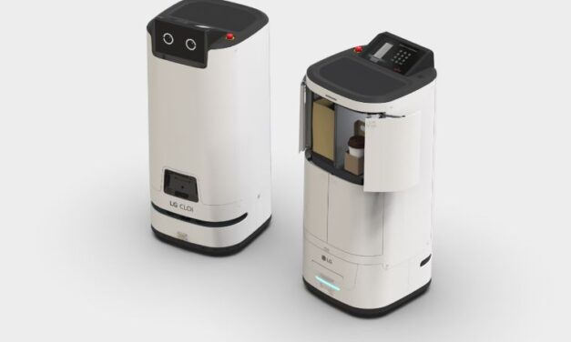 LG presenta un robot de servicio, tipo puerta con Inteligencia Artificial para hostelería y atención medica