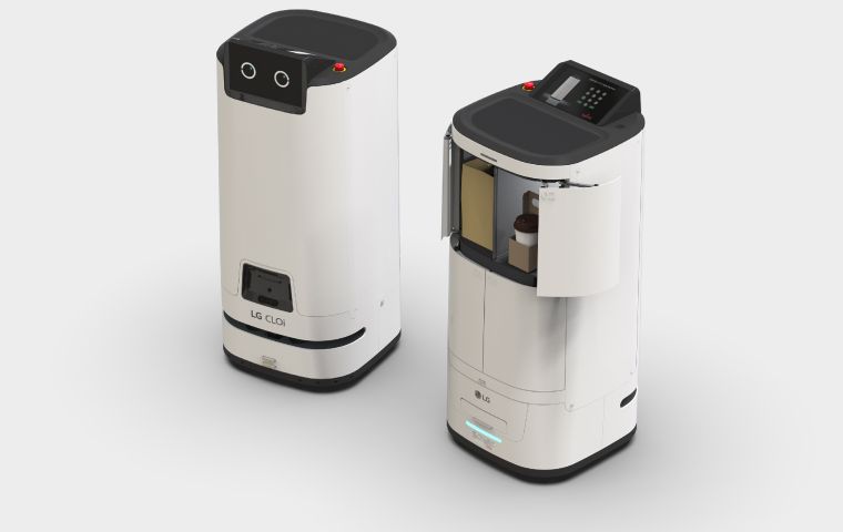 LG presenta un robot de servicio, tipo puerta con Inteligencia Artificial para hostelería y atención medica