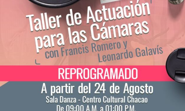 El «Taller de actuación para las cámaras» llega al Centro Cultural Chacao como parte de su oferta formativa