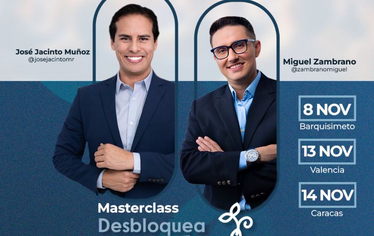 “Desbloquea tu éxito” llega a Caracas, Barquisimeto y Valencia en noviembre con Miguel Zambrano y José Jacinto Muñoz