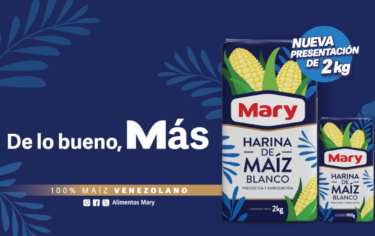 Mary lanza versión de 2 kilos de su Harina de Maíz Blanco