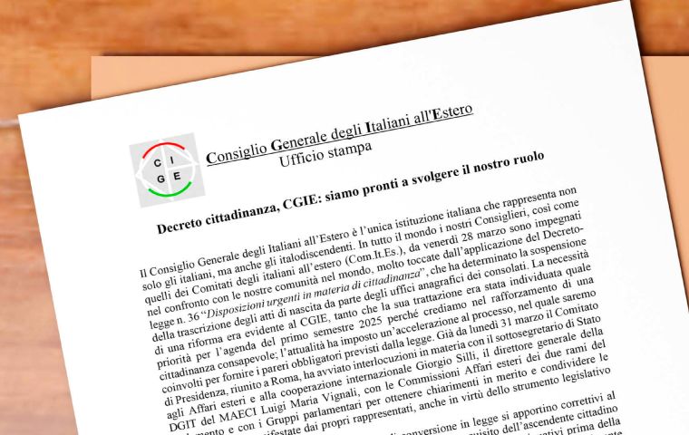 Decreto de ciudadanía, CGIE: Estamos preparados para desempeñar nuestro papel