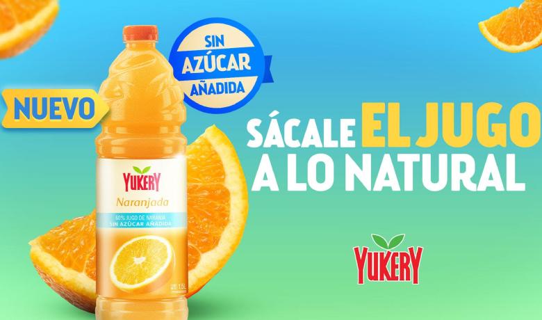 Llegó Yukery Naranjada sin azúcar añadida