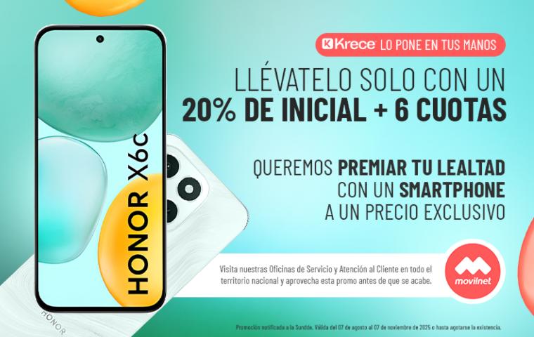 Tu fidelidad tiene premio: Movilnet te ofrece el Honor X6C