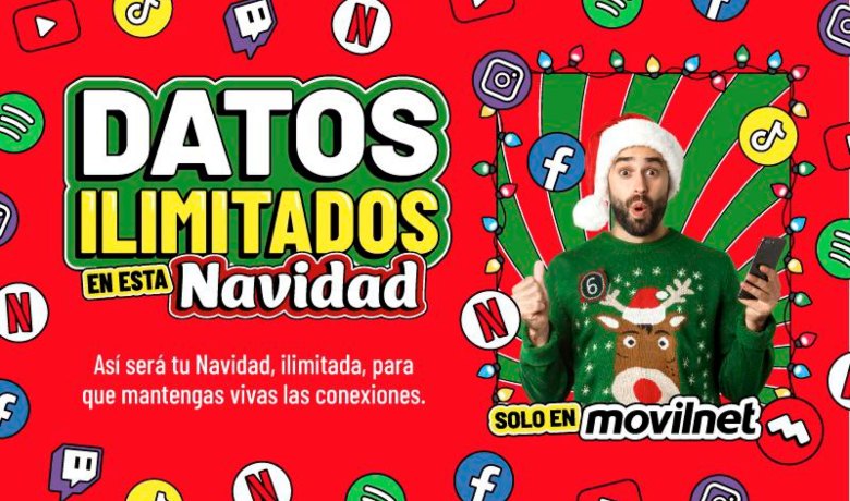 Disfruta de datos ilimitados esta navidad con Movilnet