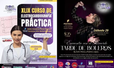 Tarde de Boleros y curso de electrocardiografía a beneficio de CAINTE en el Pestana Caracas 