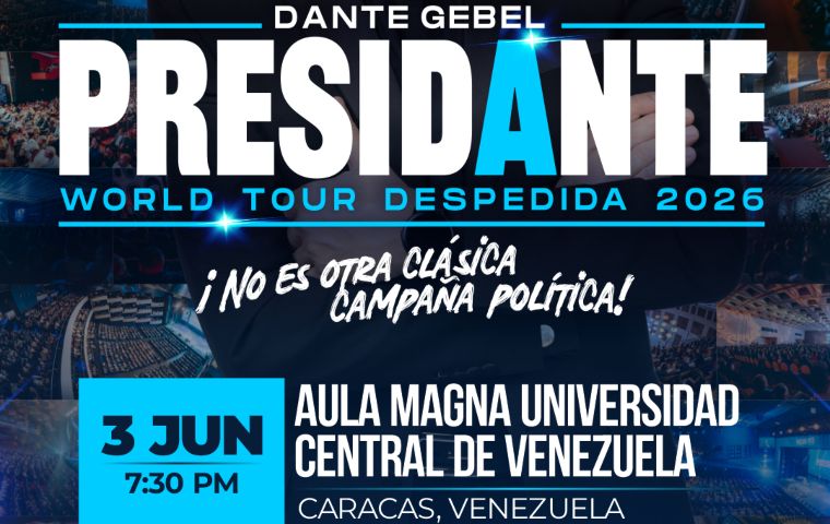 Dante Gebel anuncia su “Presidante 2026 | World tour despedida” en Venezuela
