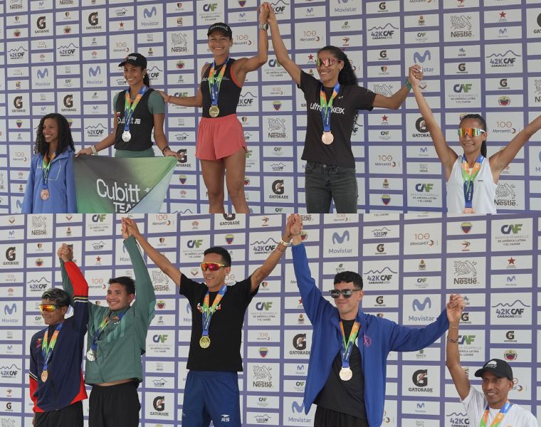 El panameño Jorge Castelblanco y la ecuatoriana Silvia Ortiz ganaron la décima edición del Maratón CAF 2026
