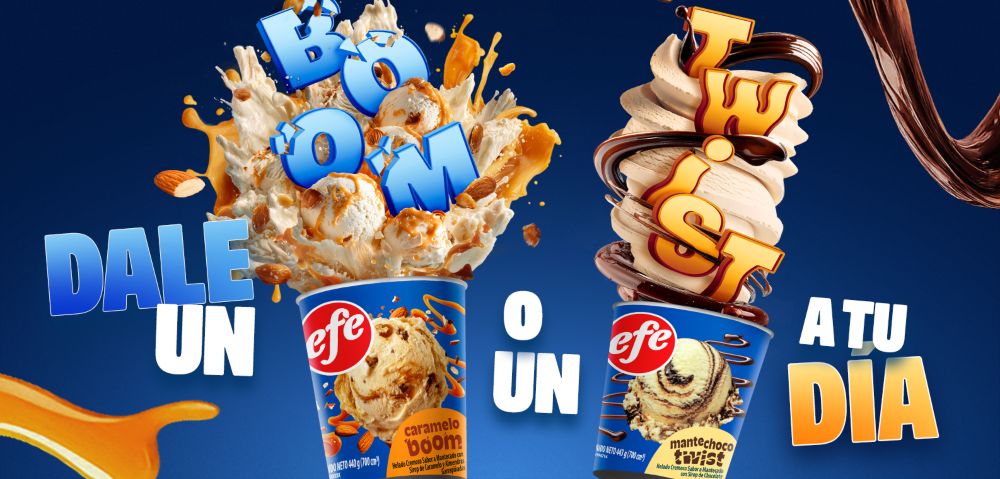 Efe le da un giro al helado con su Mantechoco Twist y Caramelo Boom