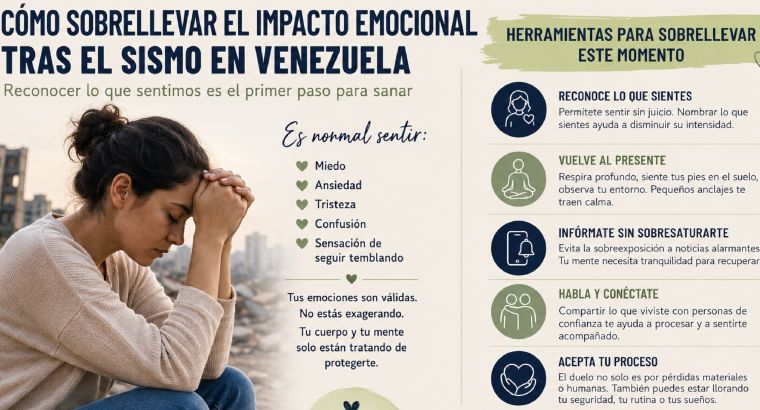 Cómo sobrellevar el impacto emocional tras terremoto en Venezuela
